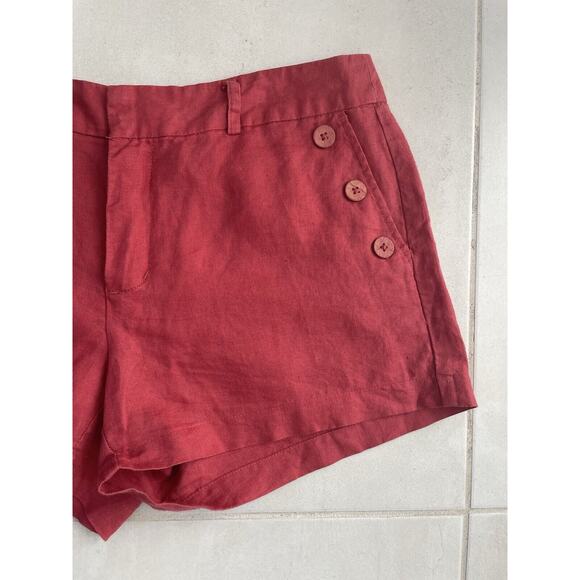 Cynthia Rowley Shorts Nautical Sailor Mid Rise Linen - Picture 5 of 12